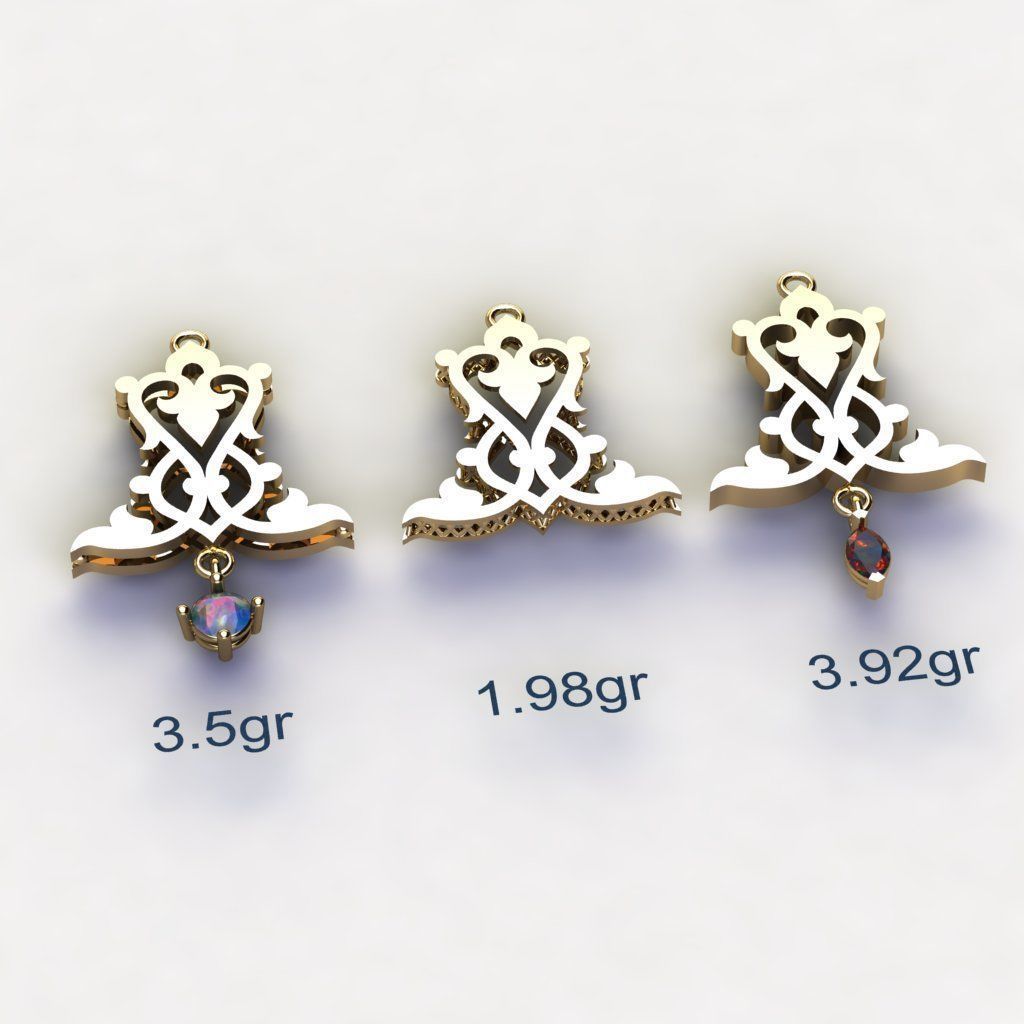 18 Arabesque pendants 3D model_5