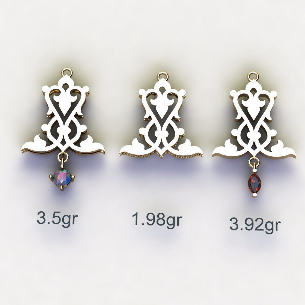 18 Arabesque pendants 3D model_11