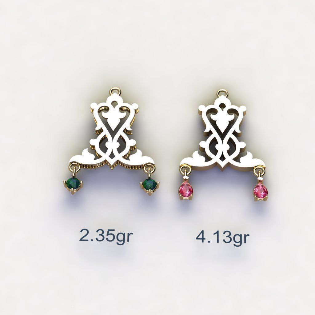 18 Arabesque pendants 3D model_6