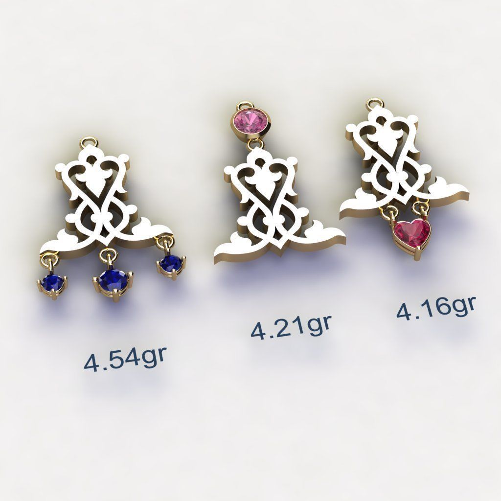 18 Arabesque pendants 3D model_3