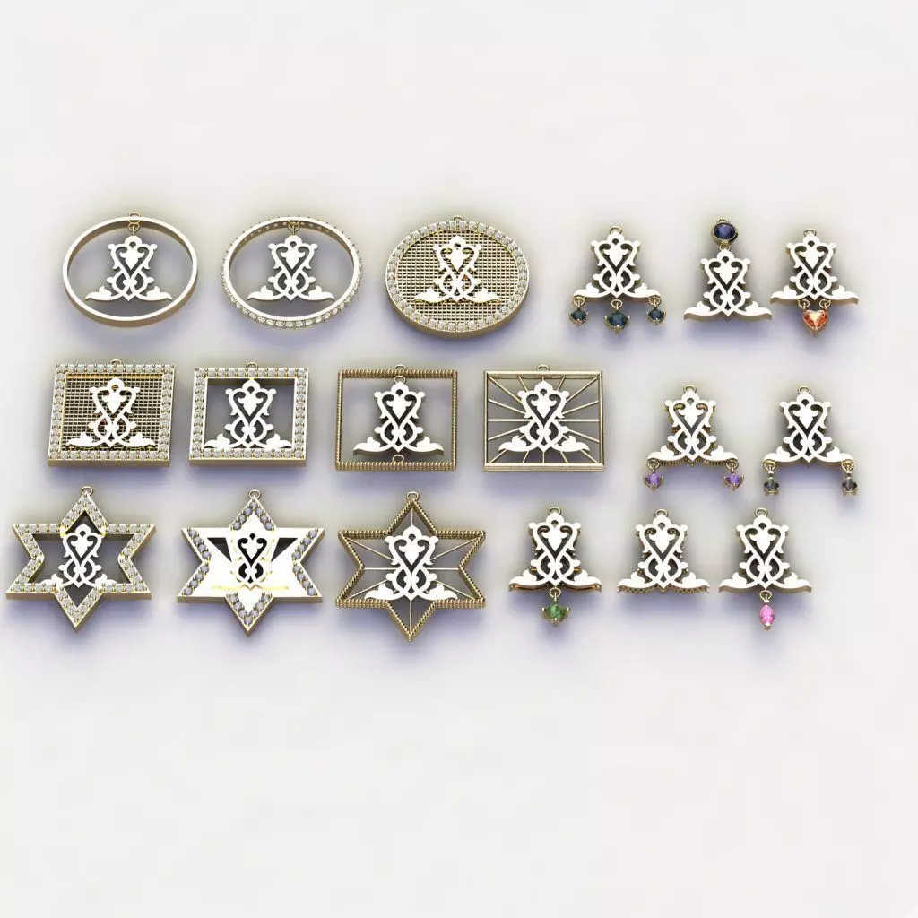 18 Arabesque pendants 3D model_0