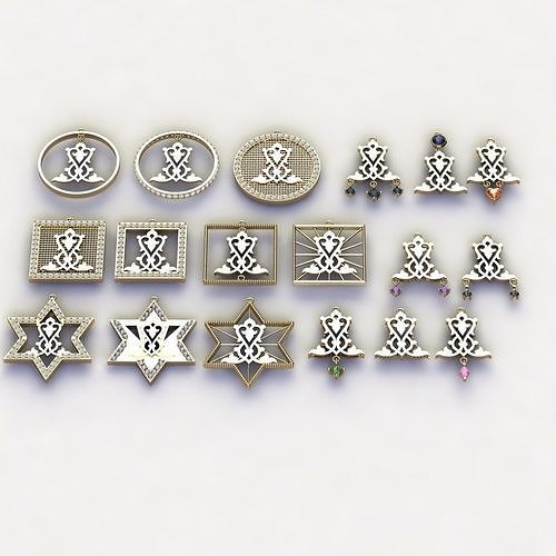 18 Arabesque pendants  3D model