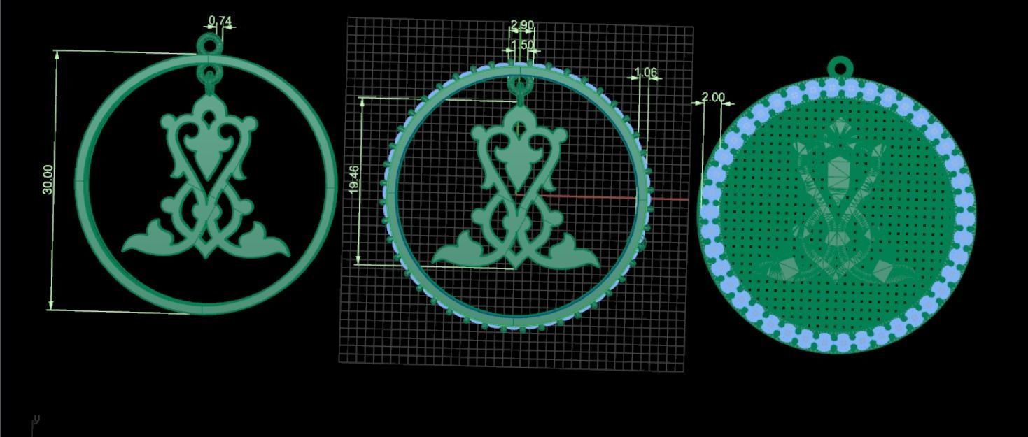 18 Arabesque pendants 3D model_14