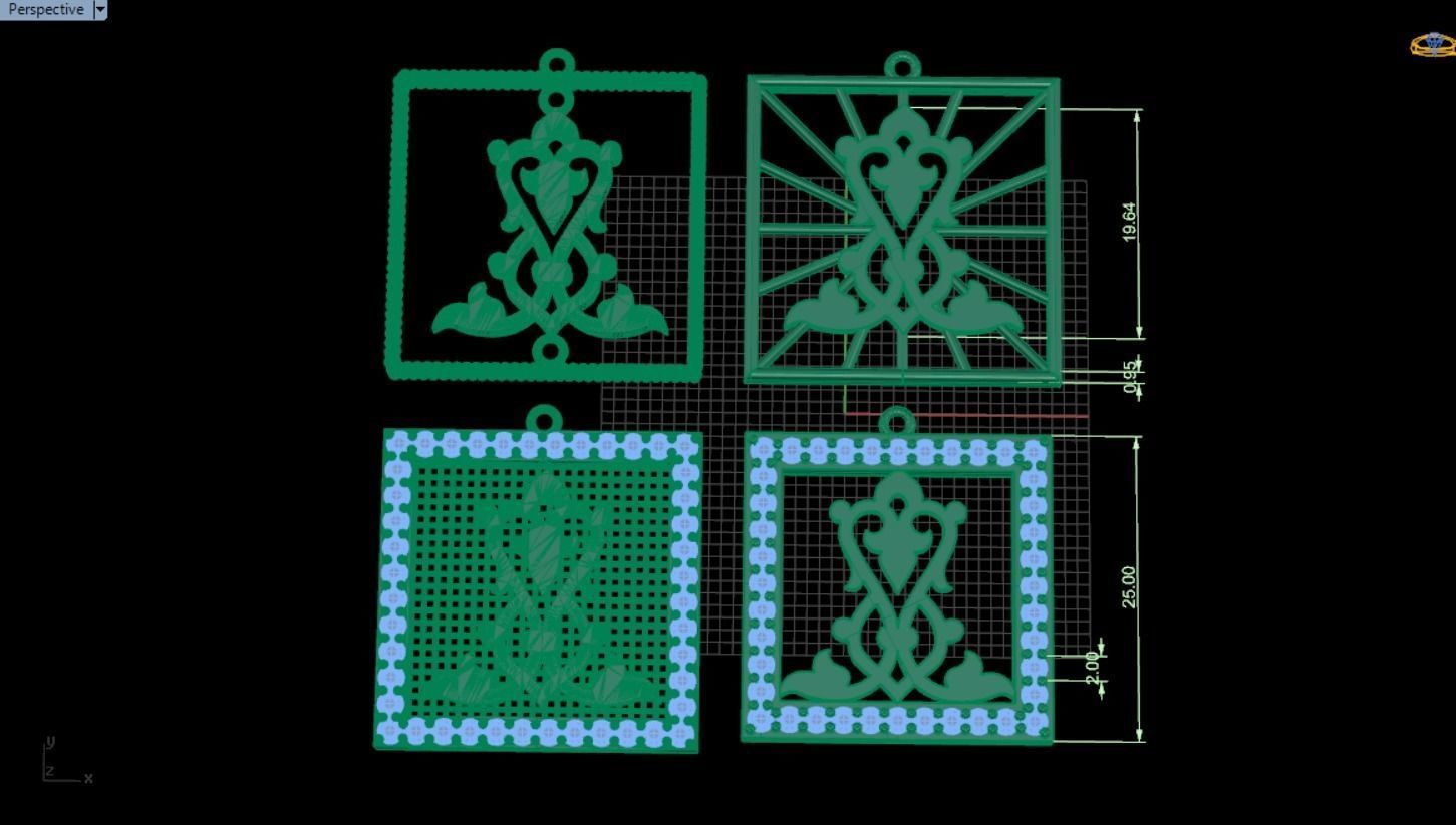 18 Arabesque pendants 3D model_12