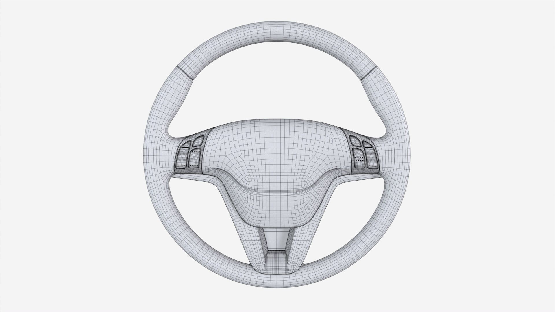 Steering wheel 3D model_6