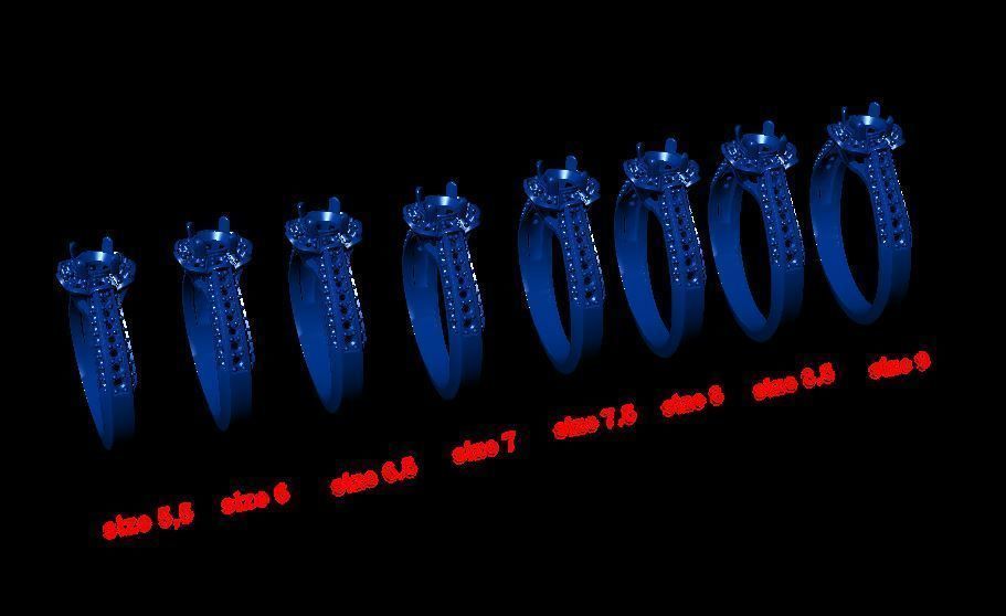 solitaire with ring sizes  8 part  S21 3D print model_13