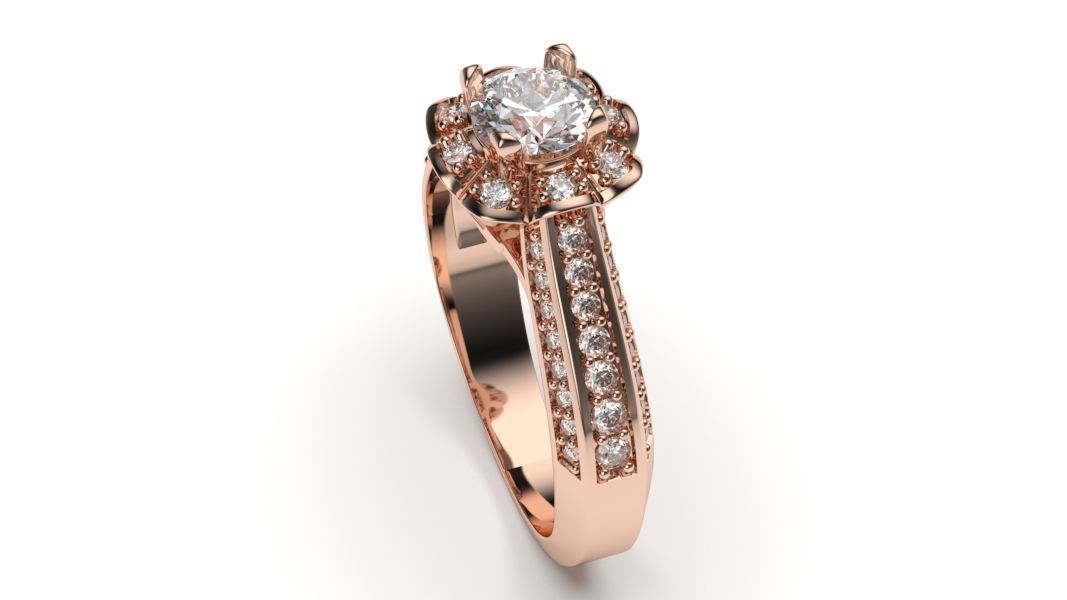 solitaire with ring sizes  8 part  S21 3D print model_1