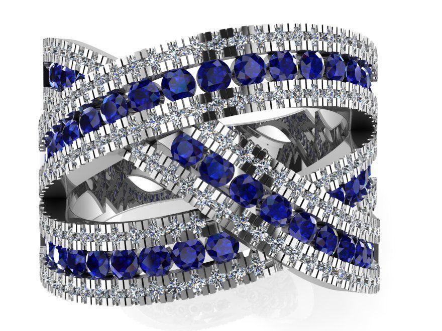 fashion braided ring 420 3D print model_2