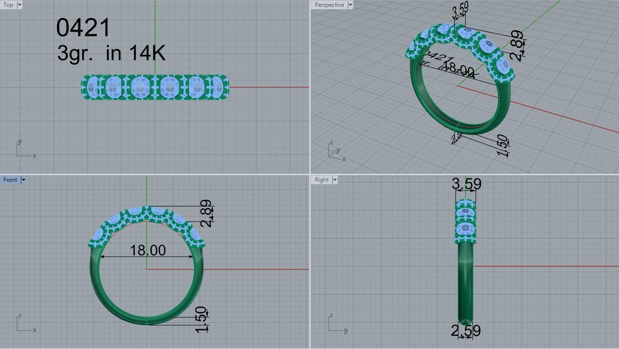 all around eternity ring 421 3D print model_4