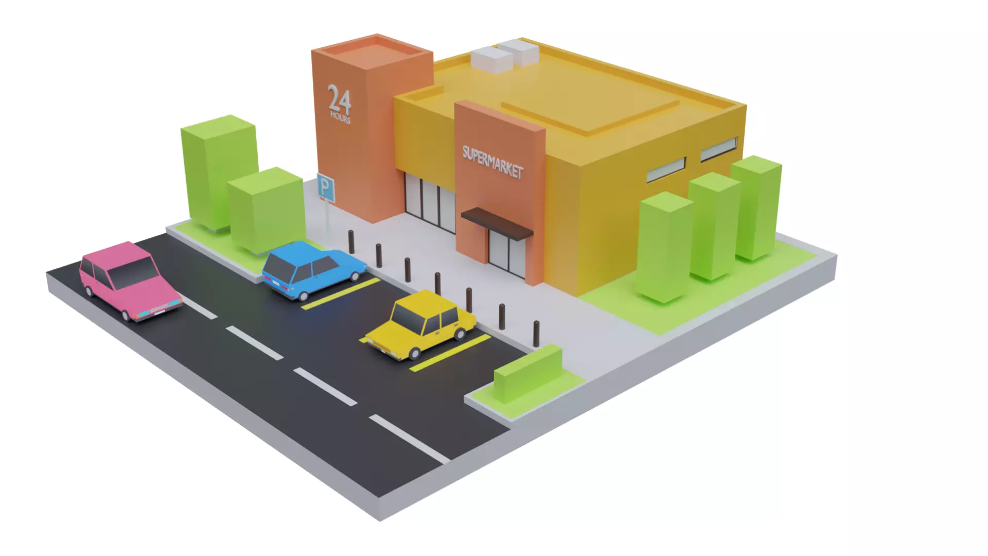 lowpoly shopping mall Free 3D model