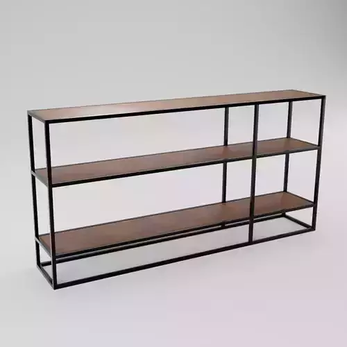 Wood Shelf with Black Metal Material CL102