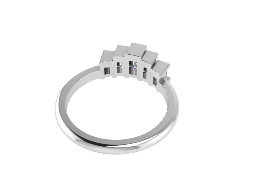 5 emerald stone ring 422 3D print model_3