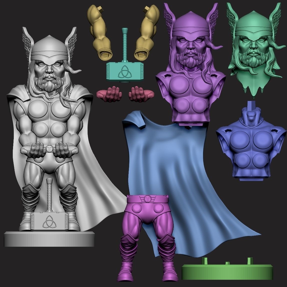 Thor joystick holder  3D print model_4