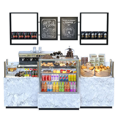 Coffee point with desserts 88 Cafe 3D model