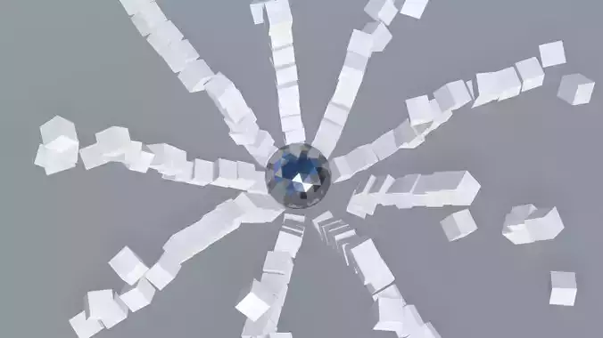 Rigid body animation with sphere 3D model