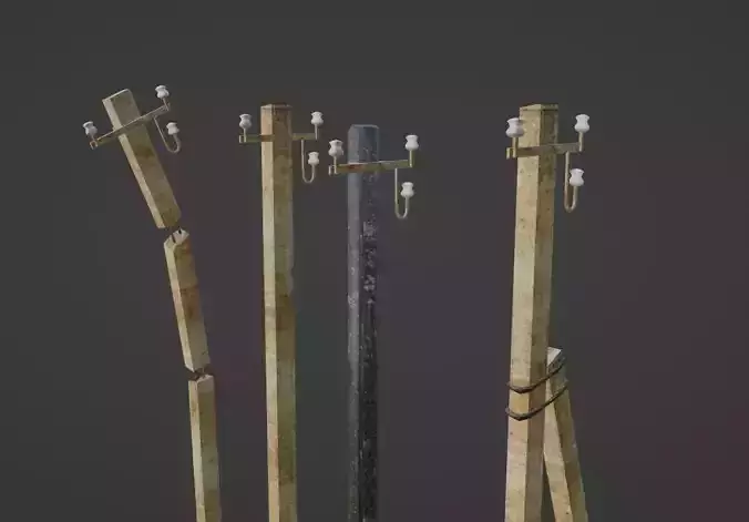 Low poly unity poles models