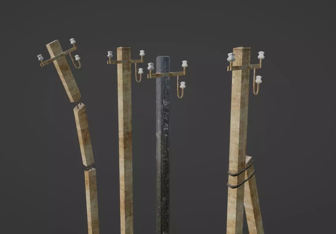 Low poly unity poles models Free low-poly 3D model