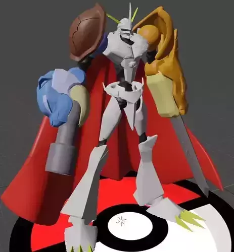 Omnimon or Omegamon with Blastoise and Charizard 3D print model