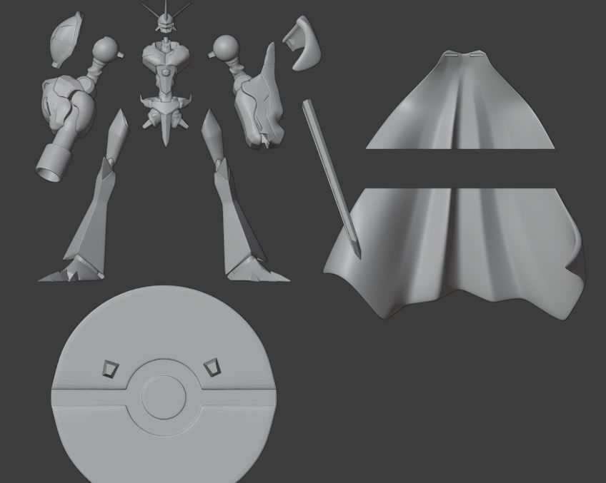 Omnimon or Omegamon with Blastoise and Charizard 3D print model_1