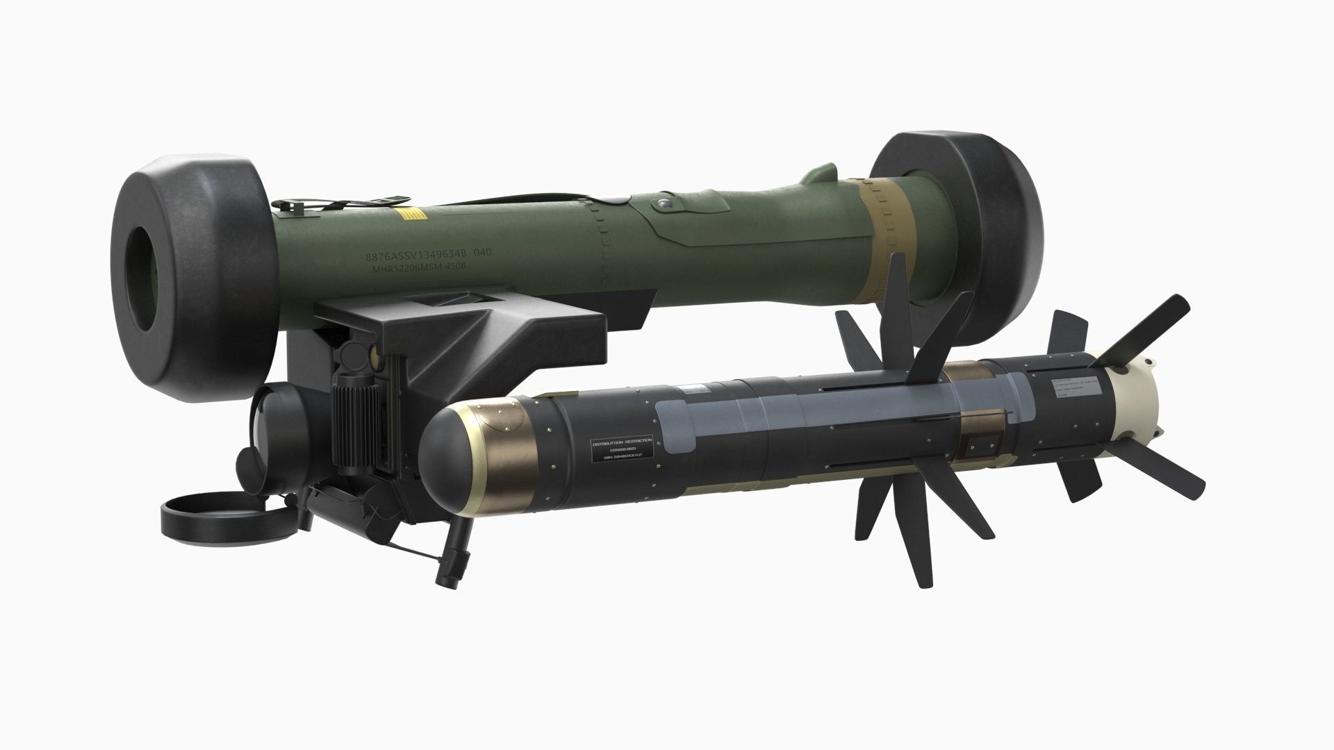 Javelin FGM-148 Anti-Tank Missile with Launcher 3D model_32