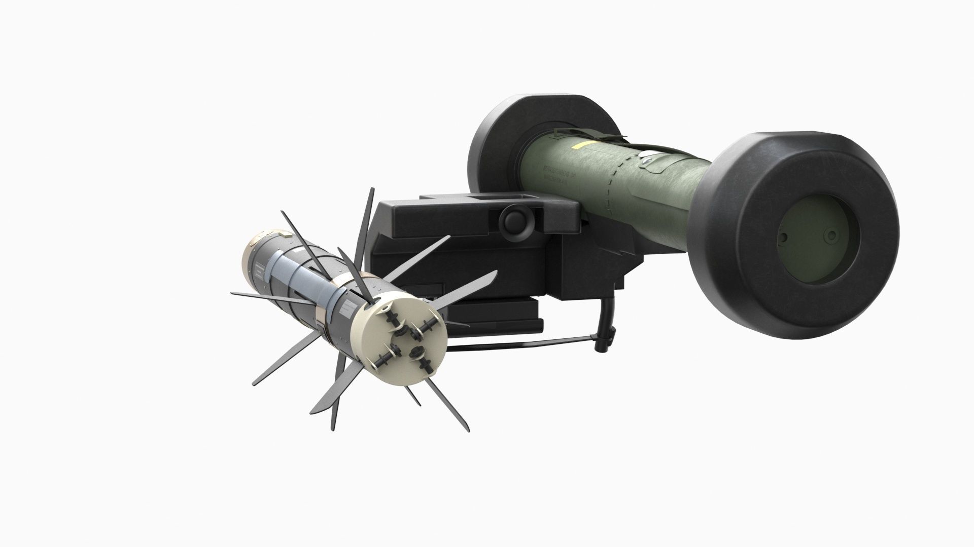 Javelin FGM-148 Anti-Tank Missile with Launcher 3D model_27