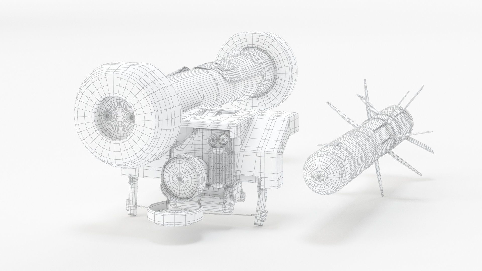 Javelin FGM-148 Anti-Tank Missile with Launcher 3D model_9