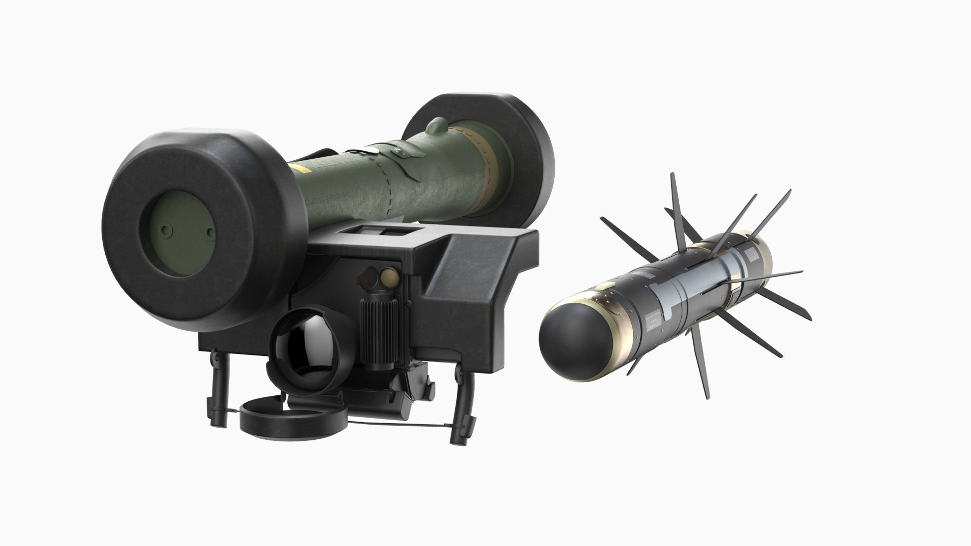 Javelin FGM-148 Anti-Tank Missile with Launcher 3D model_34