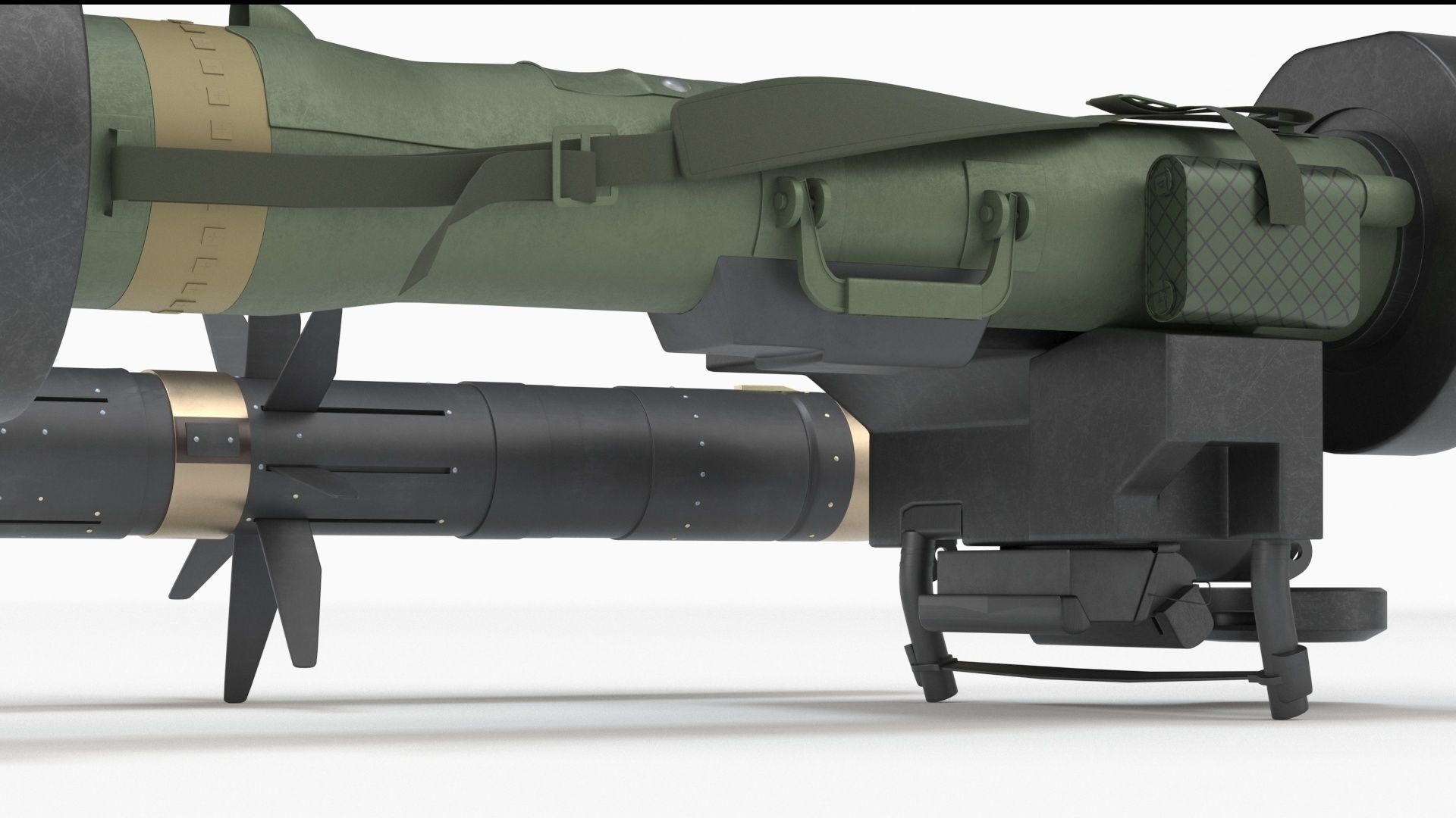 Javelin FGM-148 Anti-Tank Missile with Launcher 3D model_2
