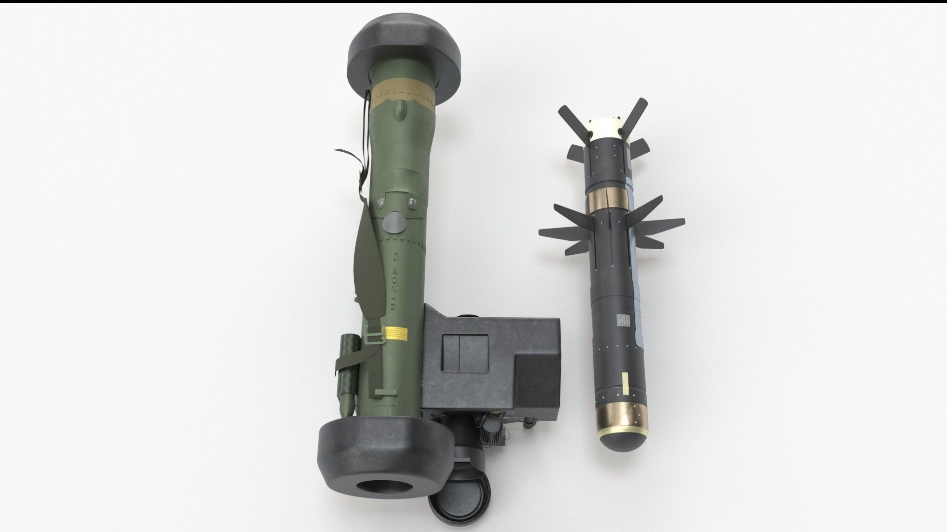 Javelin FGM-148 Anti-Tank Missile with Launcher 3D model_13