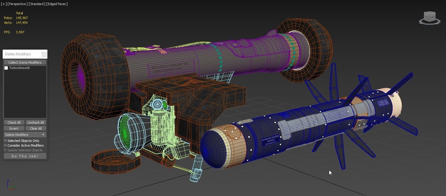 Javelin FGM-148 Anti-Tank Missile with Launcher 3D model_8