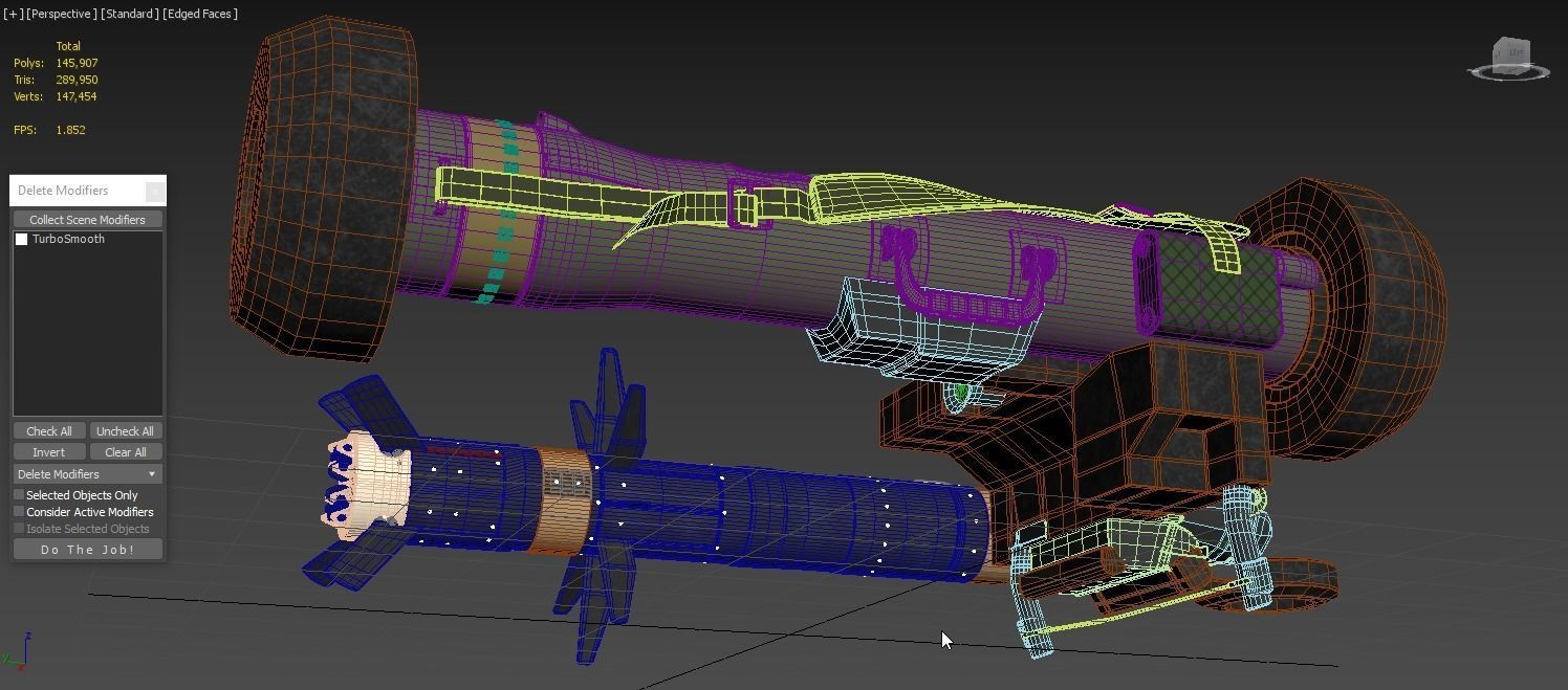 Javelin FGM-148 Anti-Tank Missile with Launcher 3D model_7