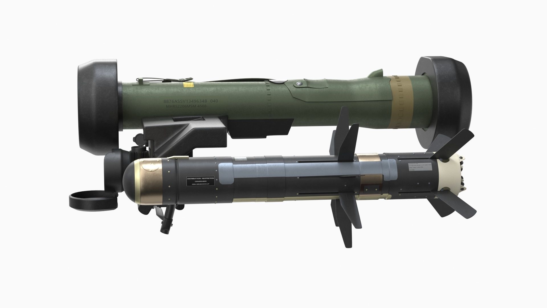 Javelin FGM-148 Anti-Tank Missile with Launcher 3D model_31