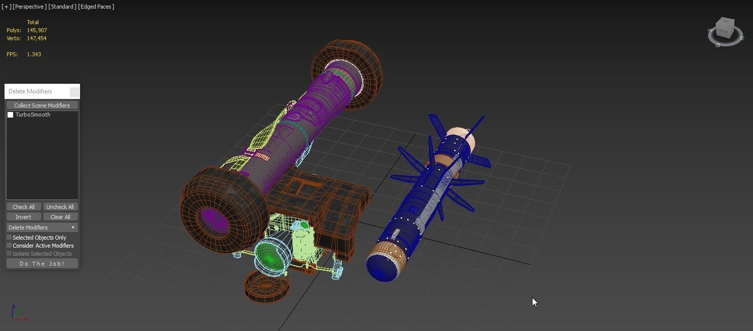 Javelin FGM-148 Anti-Tank Missile with Launcher 3D model_3