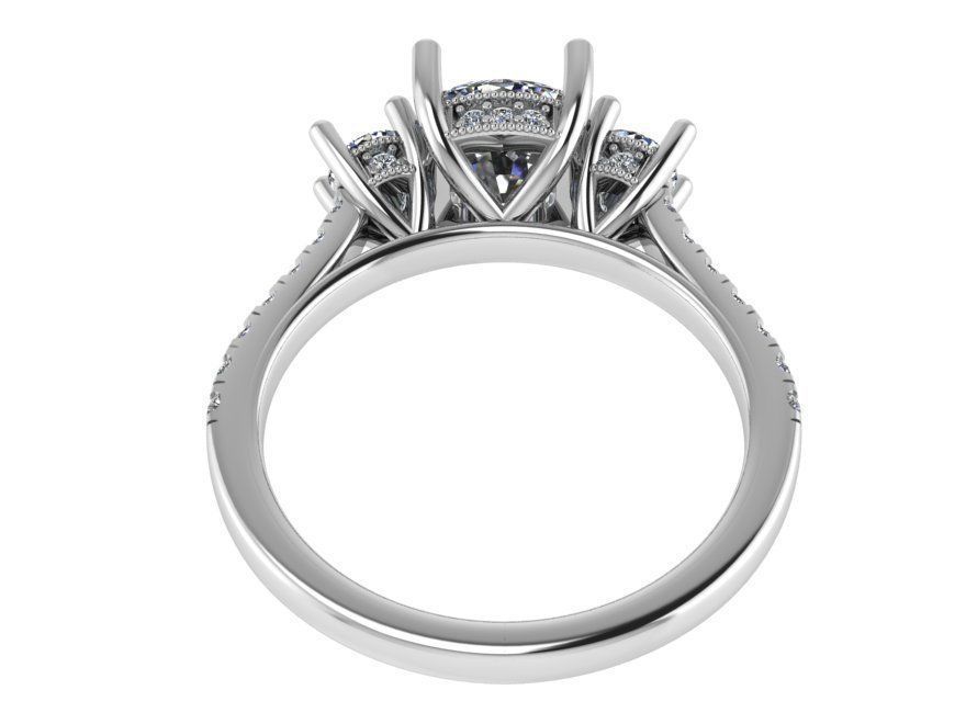 3 stone ring with diamonds 0069 3D print model_3