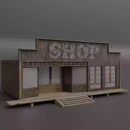 Western shop  Low-poly 3D model