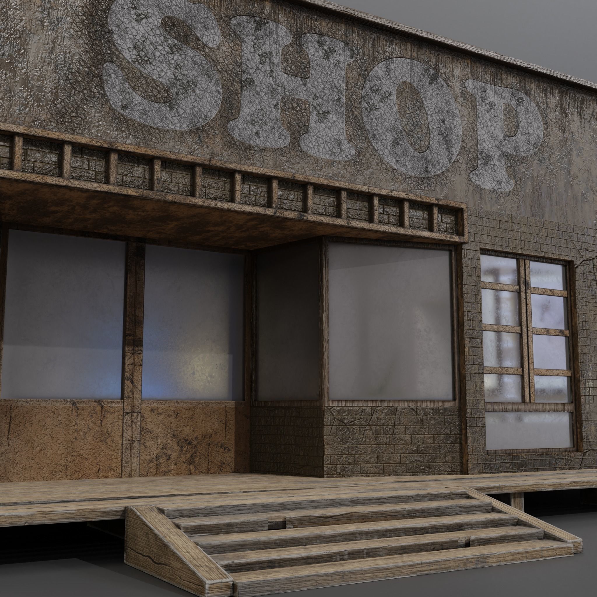 Western shop  Low-poly 3D model_3