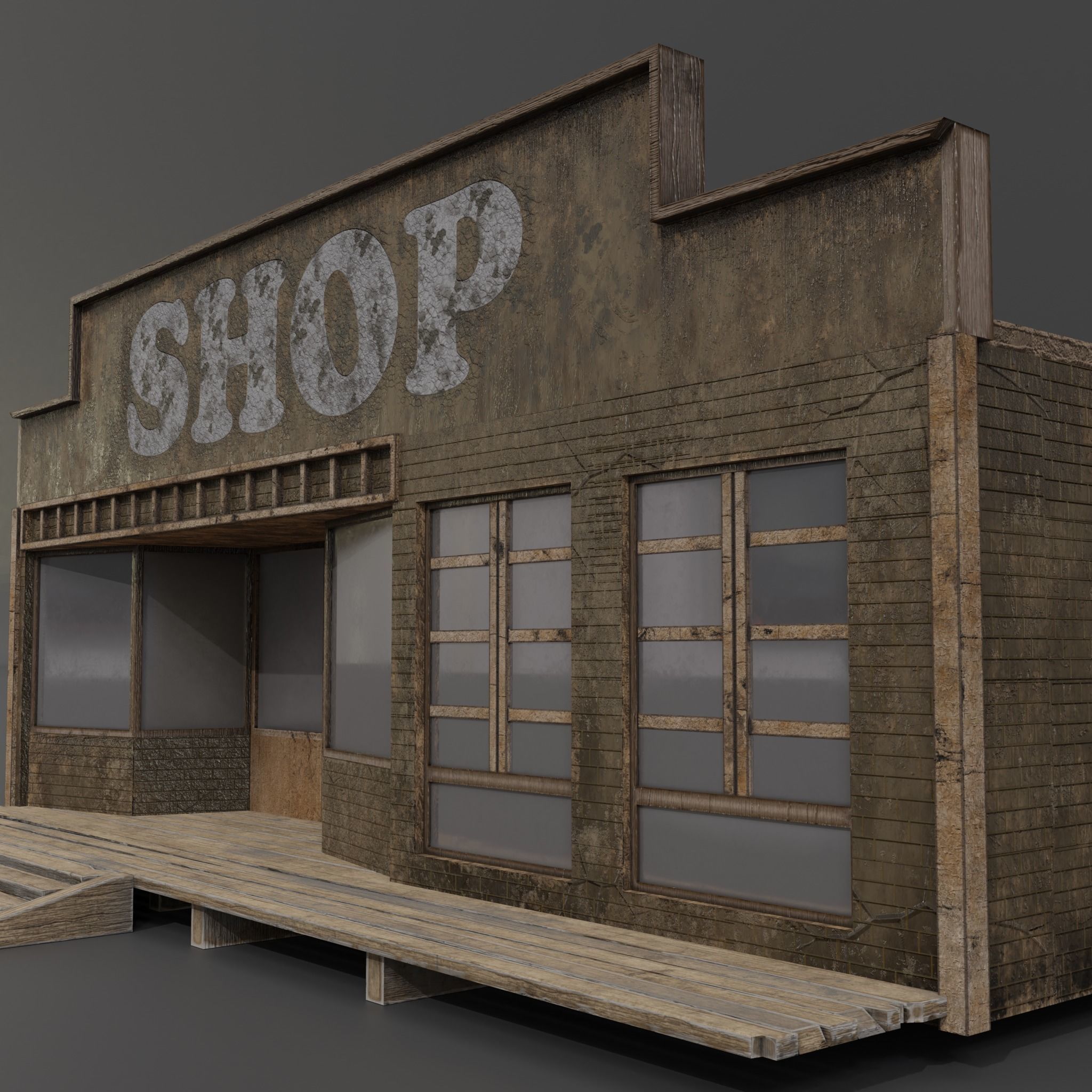 Western shop  Low-poly 3D model_4