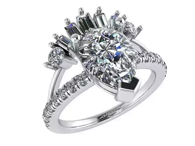 2ct pear fashion ring 0072