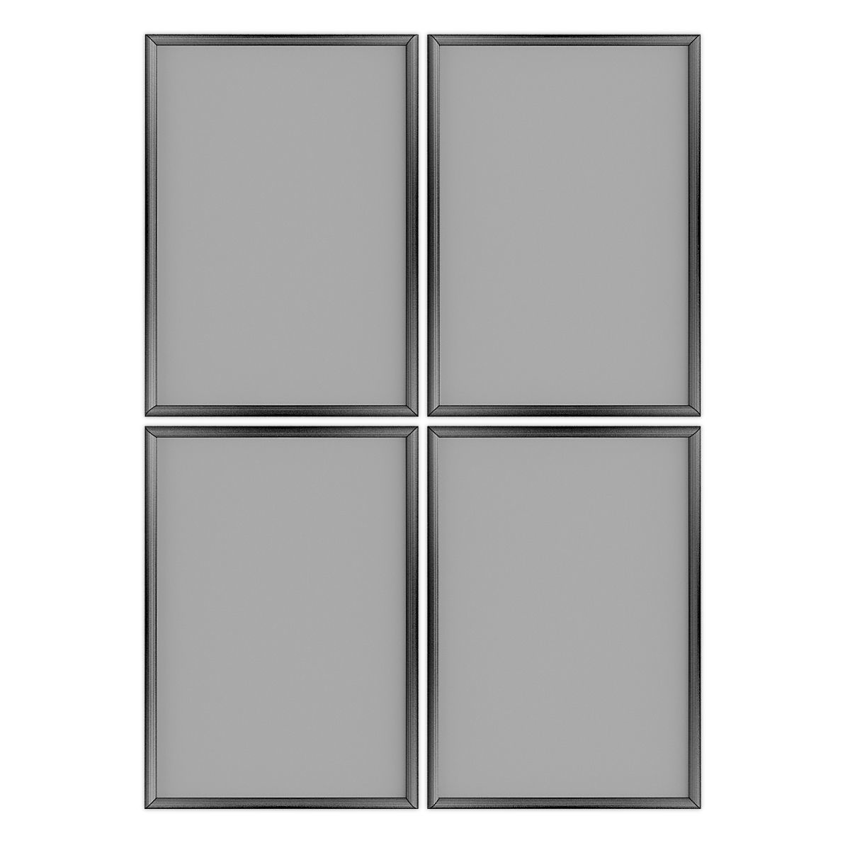 Pictures902 set of four square frames Low-poly 3D model_3