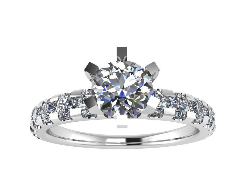 solitaire ring 0073 3D print model_2