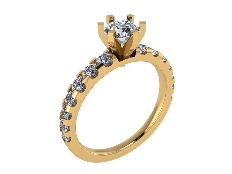 solitaire ring 0073 3D print model_1