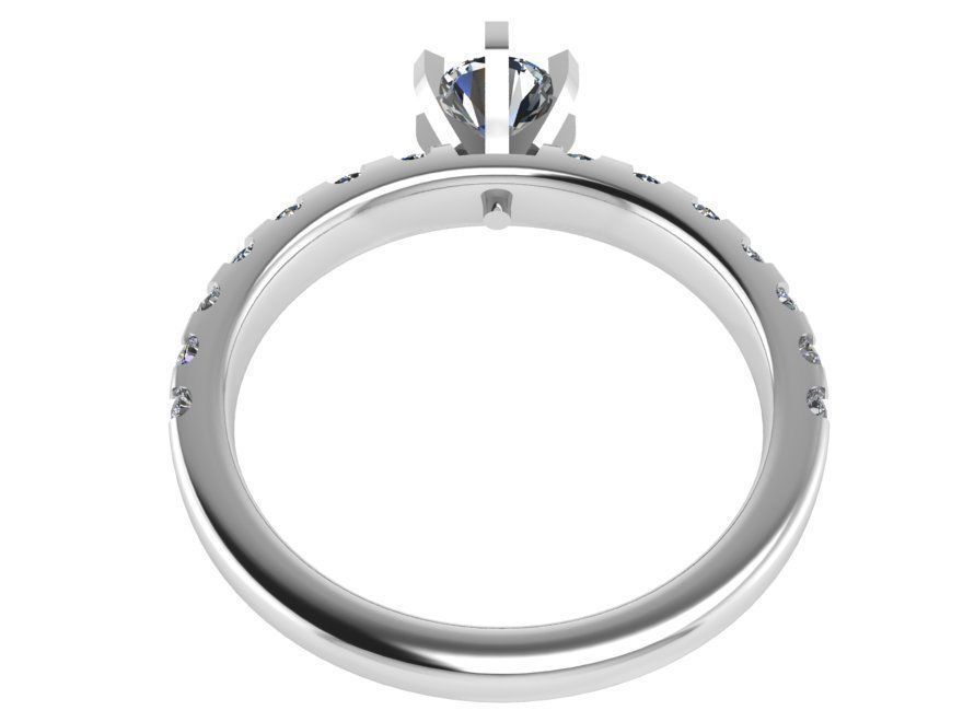 solitaire ring 0073 3D print model_3