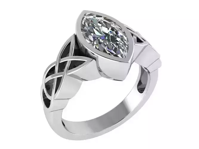 marquise stone celtic ornanent ring 0075