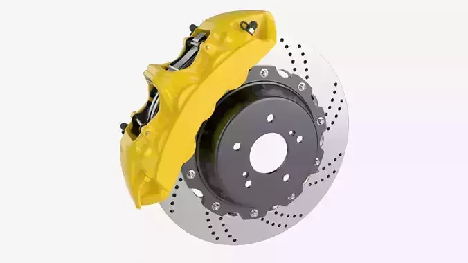 Brake disk with caliper
