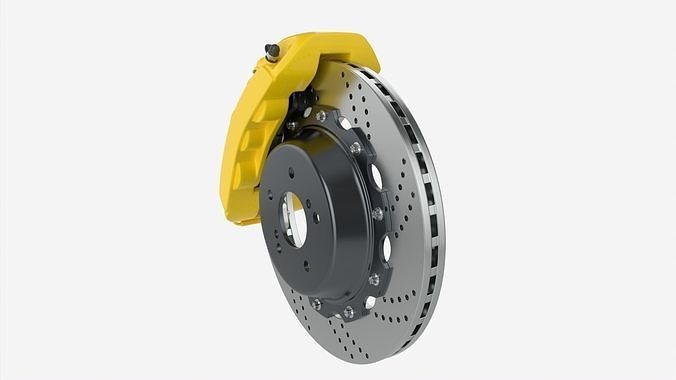 Brake disk with caliper 3D model 4