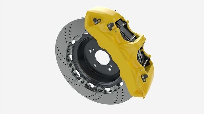 Brake disk with caliper 3D model 3