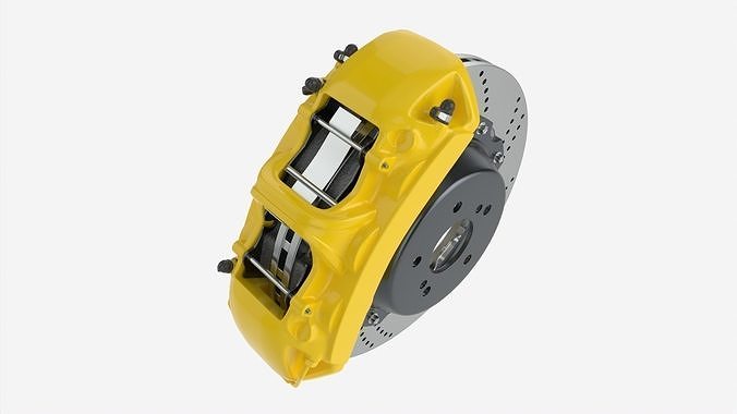 Brake disk with caliper 3D model 2