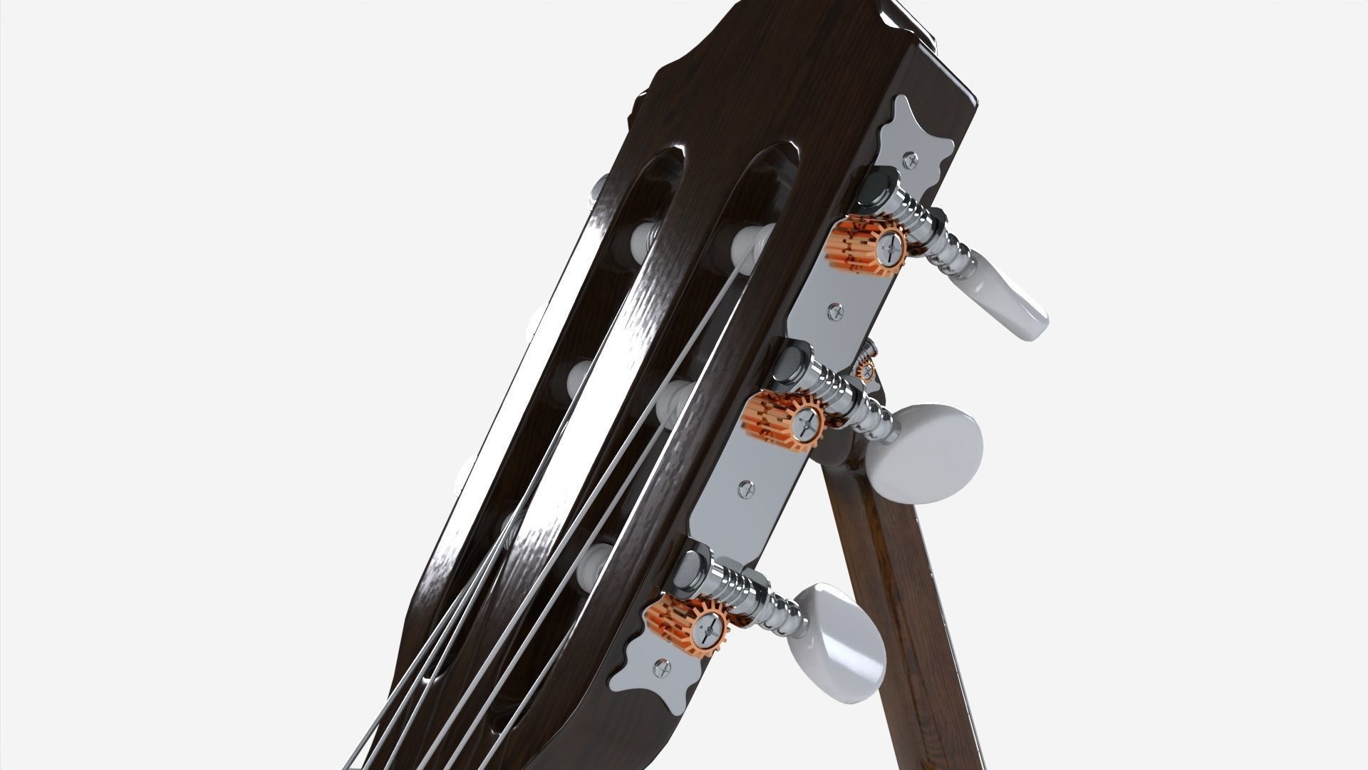 Classic acoustic guitar with stand 3D model_5