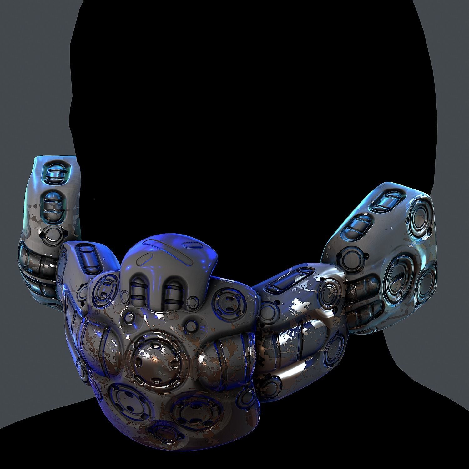 Gas mask helmet 3d model scifi Low-poly Low-poly 3D model_4