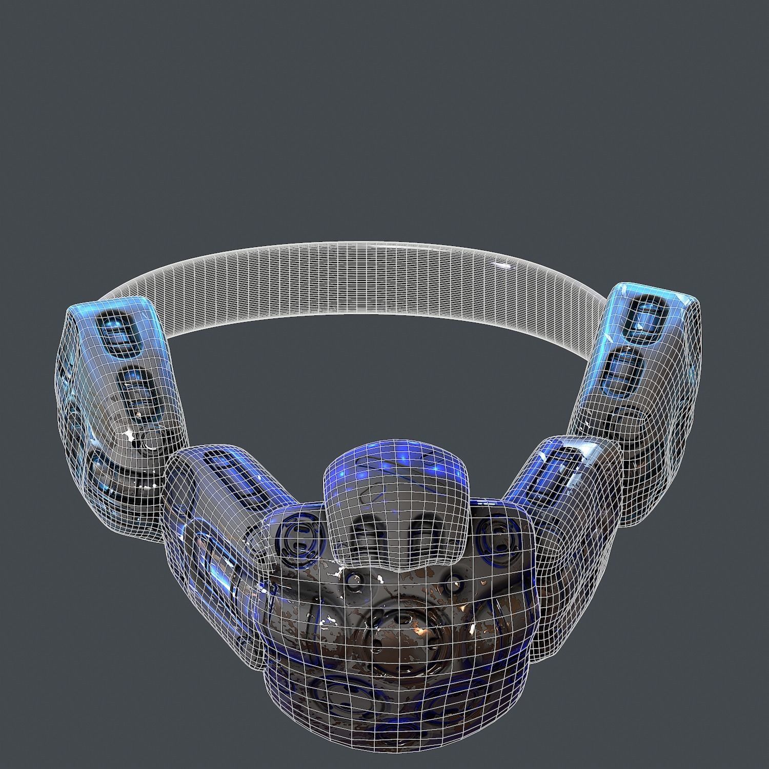 Gas mask helmet 3d model scifi Low-poly Low-poly 3D model_2